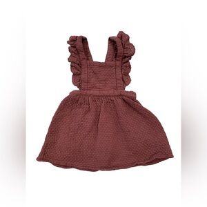 Zara Size 18-24 Months Neutral Brown Gauze Pinafore Dress